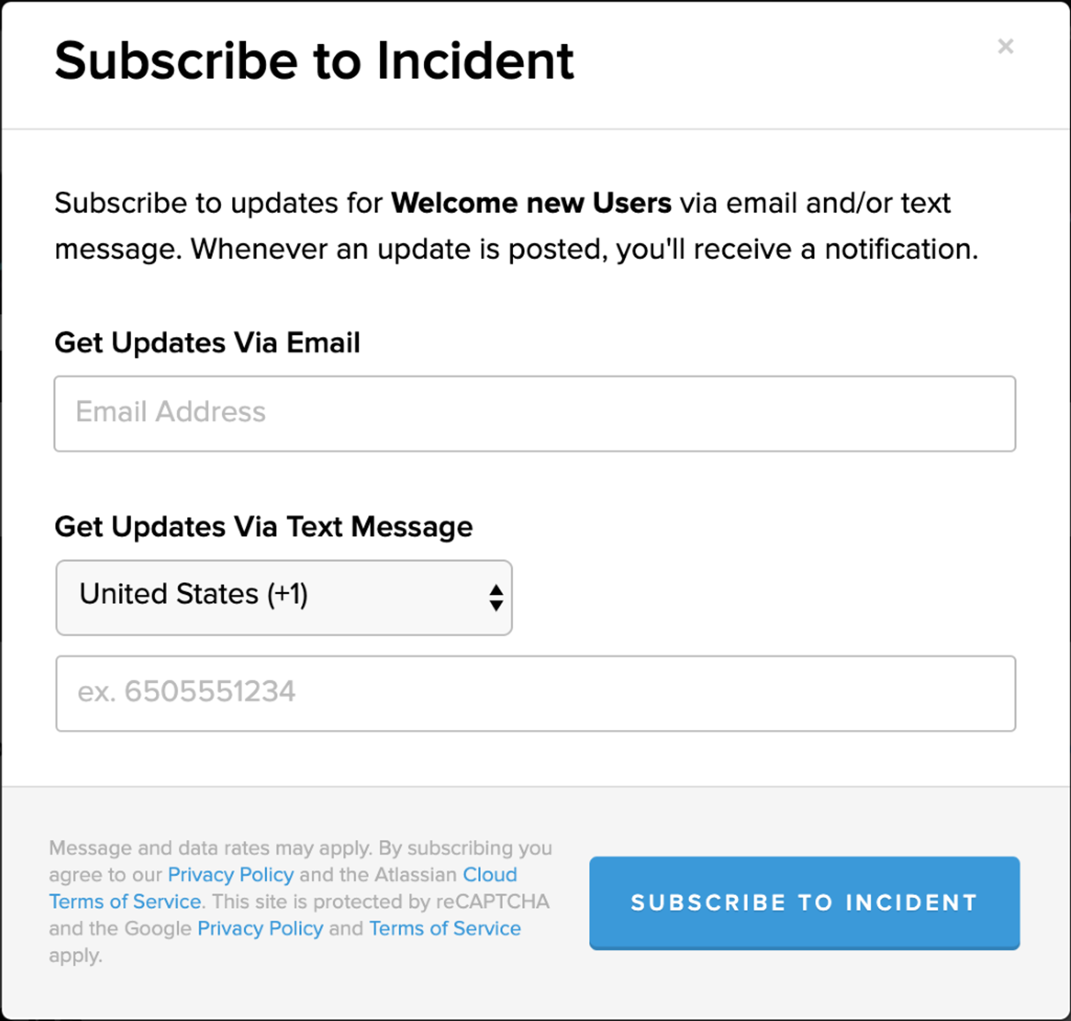Subscribe to Incident